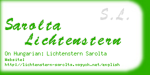 sarolta lichtenstern business card